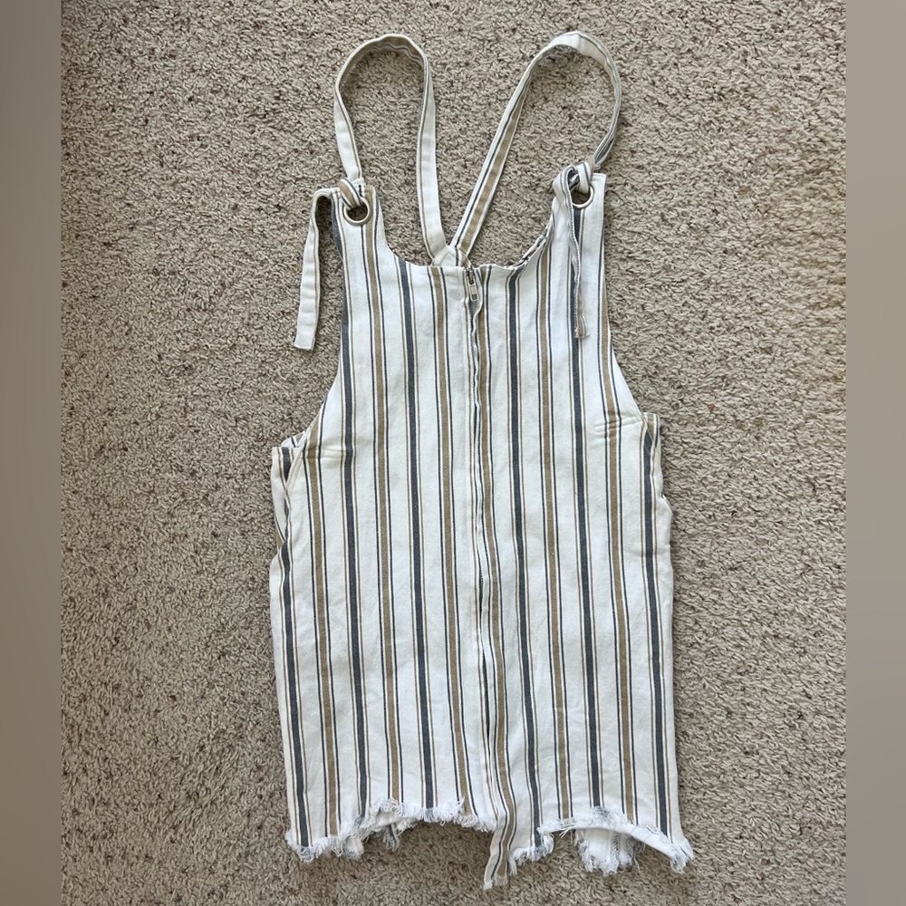 Boutique Denim Striped Overall Dress